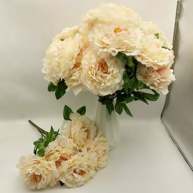 5 teste bouquet di peonia artificiale