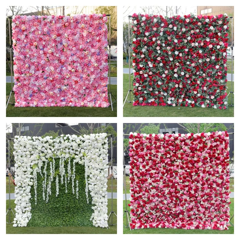Parete di fiori artificiali