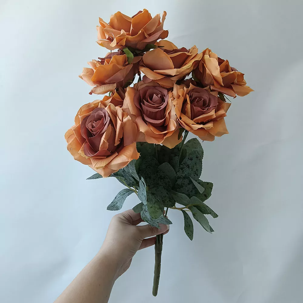 Bouquet rosa di seta floreale finto