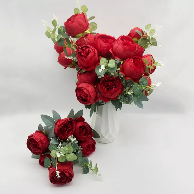 Fiori di seta Funco bouquet peonia